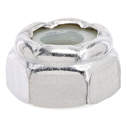 Set of 100 stainless steel LockNuts in 10-32 size by Emery Jensen, designed for secure fastening and durability.