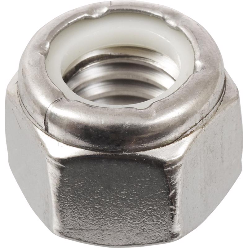 Emery Jensen SS 1/2-inch locknuts, set of 25, showing durable stainless steel nuts with threaded interior for secure fastening.