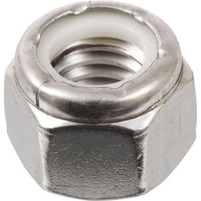 Emery Jensen SS 1/2-inch locknuts, set of 25, showing durable stainless steel nuts with threaded interior for secure fastening.
