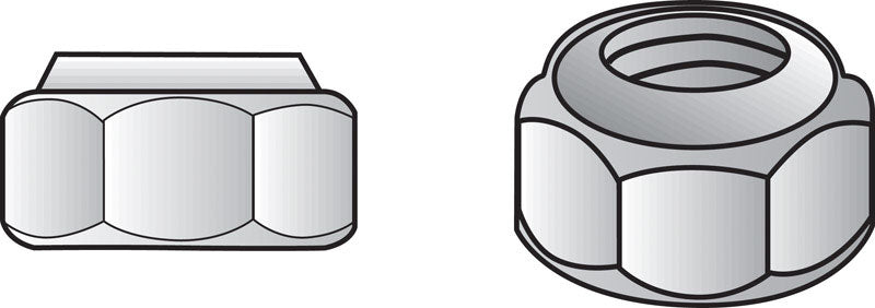 Emery Jensen STOP NTS USS 5/8-11 locknut, industrial fastener with hex shape and threaded interior for secure fastening.