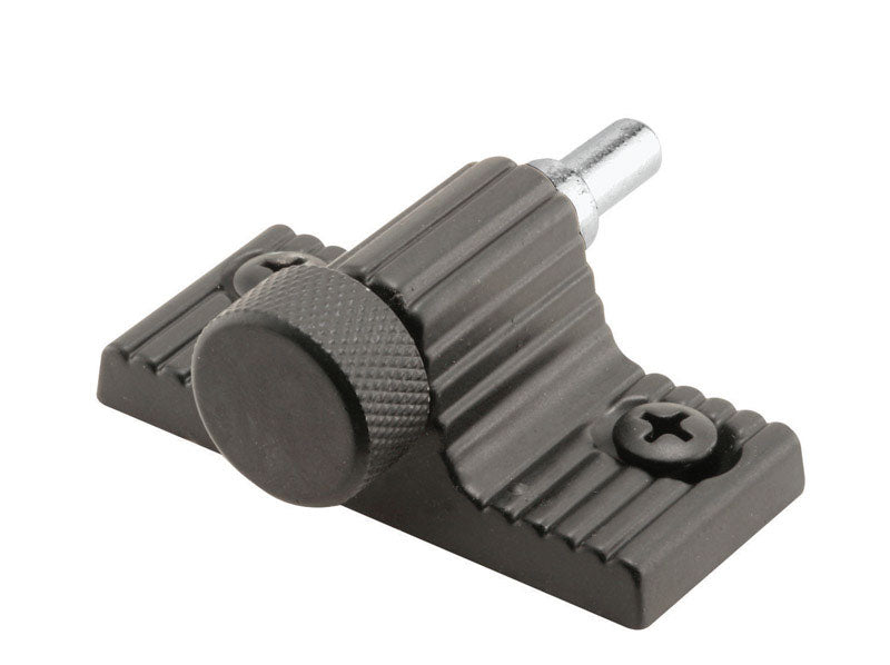 Emery Jensen black patio door lock showing a sturdy lock mechanism designed for secure patio door protection.