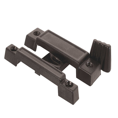 Black sash cam lock by Emery Jensen, showing the lock mechanism with a sleek black finish for secure window or door fastening.