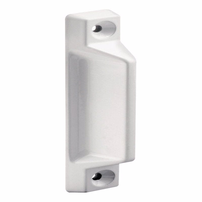 White sash lift window lock from Emery Jensen, designed for secure window operation and easy handling.