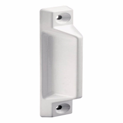 White sash lift window lock from Emery Jensen, designed for secure window operation and easy handling.