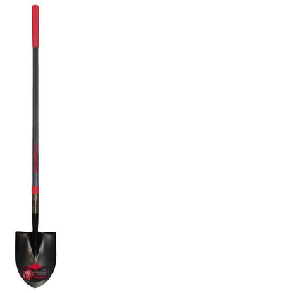 Emery Jensen long handle round point shovel with 48-inch handle, ideal for digging and outdoor yard work.