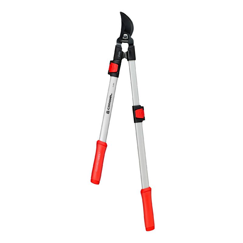 Emery Jensen bypass lopper shears with 35-inch extended handles for pruning branches and trimming plants.