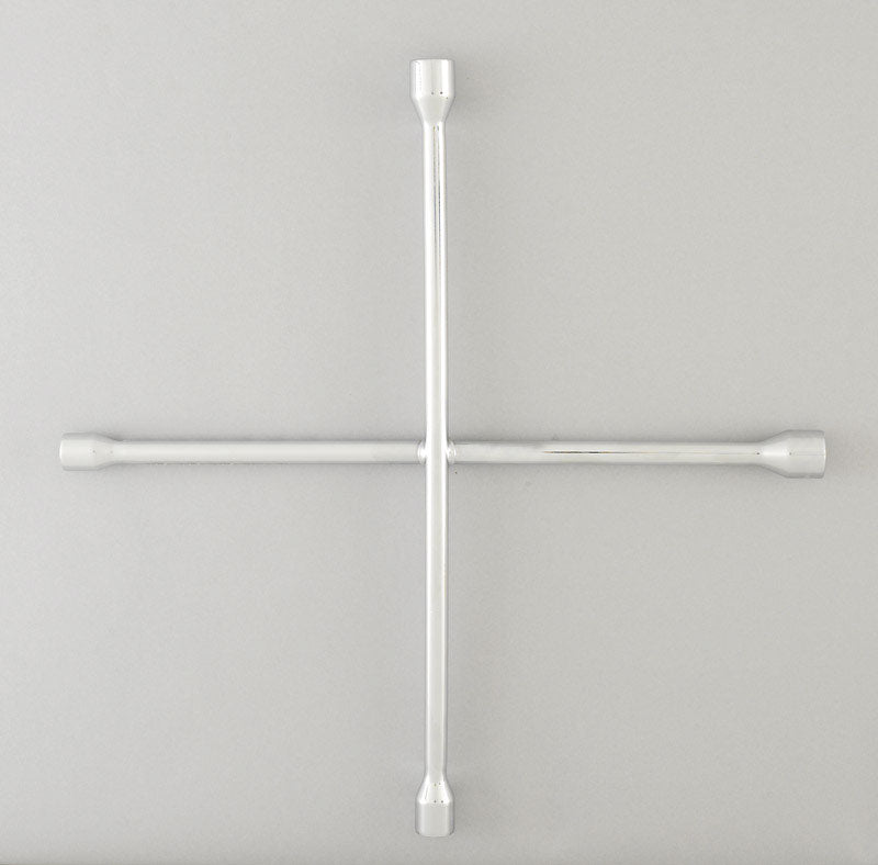 Emery Jensen 4-way 20-inch lug wrench for tire repair, featuring a durable metal handle and versatile socket options.