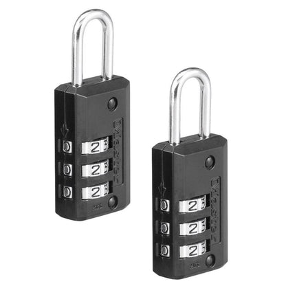 Emery Jensen luggage lock padlock with 3/4-inch combination dial and metal body, designed for securing travel bags and luggage.