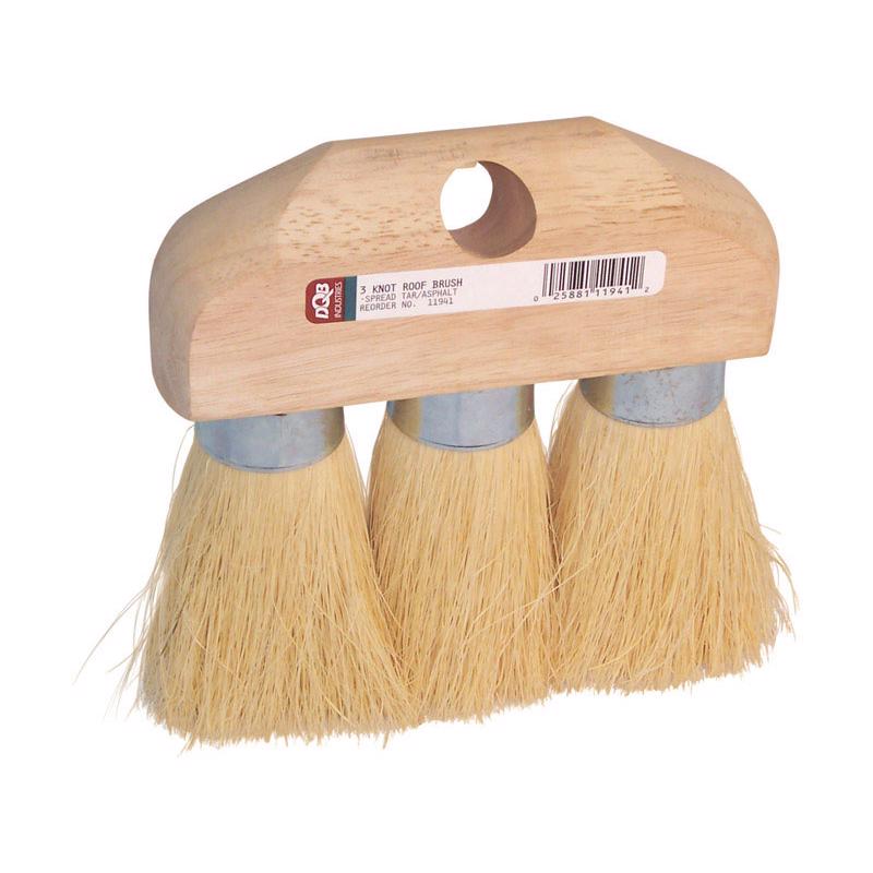 Emery Jensen 3-knot roof tamp maintenance brush with sturdy bristles for roof cleaning and surface preparation.
