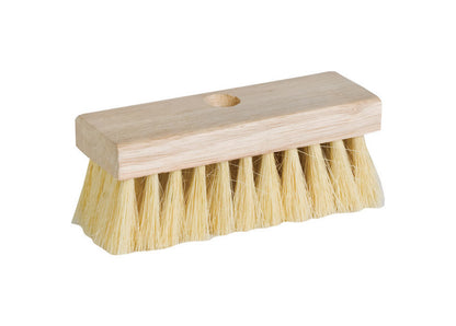 Six Emery Jensen 7-inch Tampico roof maintenance brushes with natural Tampico bristles for cleaning and maintenance tasks.