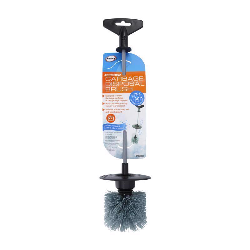 Emery Jensen garbage disposal maintenance brush with stiff bristles for cleaning and caring for kitchen disposal units.