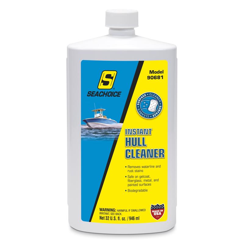 Emery Jensen marine cleaner and polish in a 32oz liquid bottle, designed for boat and marine surface cleaning.