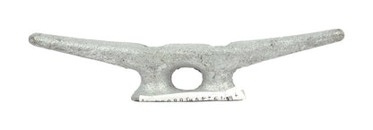 Galvanized iron cleat, 6-inch marine hardware by Emery Jensen, suitable for boat or dock securing.