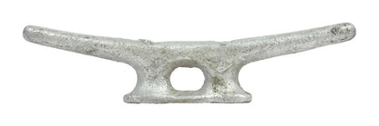 8-inch galvanized iron cleat from Emery Jensen marine hardware, designed for secure boat and dock fittings.