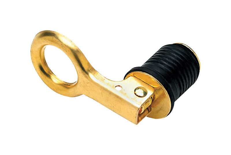 Emery Jensen marine hardware drain plug 1-1/4 SNAPLOCK for boat drainage, shown in a close-up image.