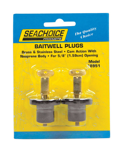 Emery Jensen marine hardware plug for 5/8 inch deck and baitwell, durable marine-grade material, shown in close-up.
