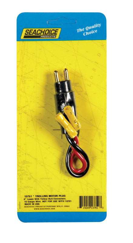 Emery Jensen 12V plug trolling motor with marine lights and switch, shown with power cord connection and control switch on boat.