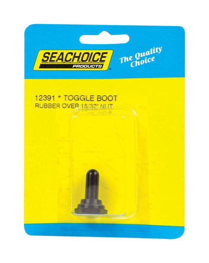 Black switch toggle boot for marine lights and switches by Emery Jensen, designed to protect and enhance toggle switch durability.