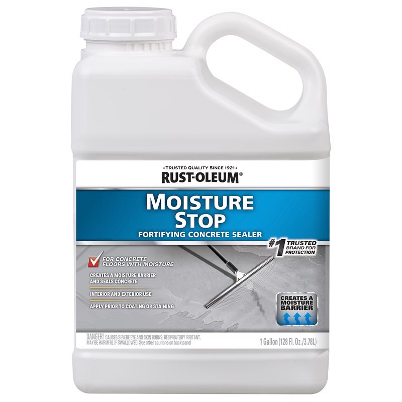 Four 1-gallon bottles of Emery Jensen Moisture Stop Sealer for masonry surfaces in a pack for waterproofing and surface protection.