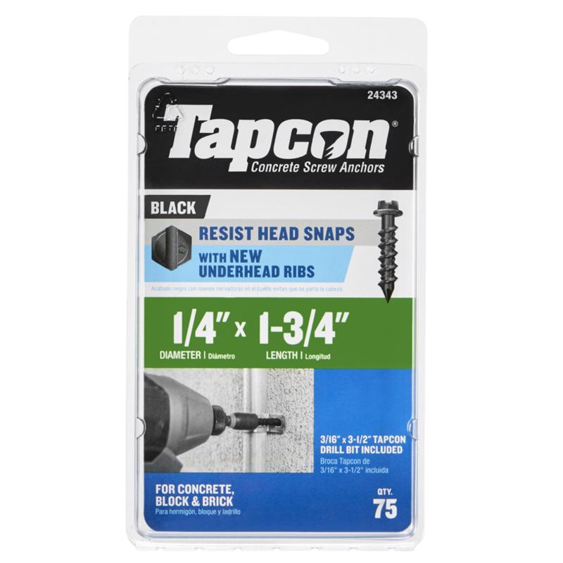 Emery Jensen masonry 1/4x1-3/4 HWH Tapcon block anchor for concrete and brick fastening in construction projects