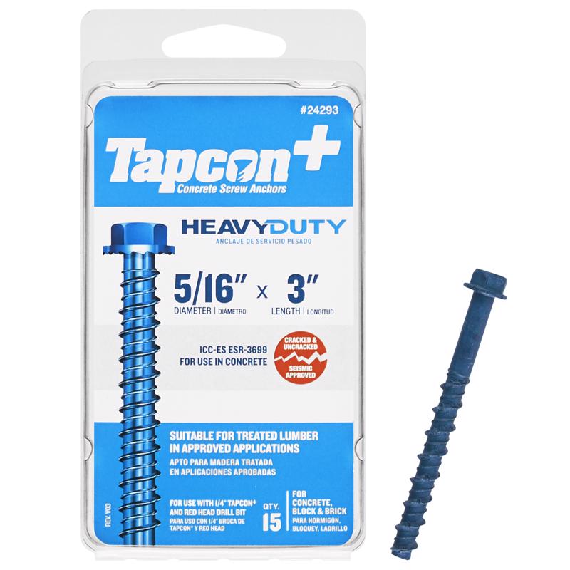 Emery Jensen masonry anchor cone 5/16x3 inches for heavy-duty concrete and brick fastening, shown in the product image.
