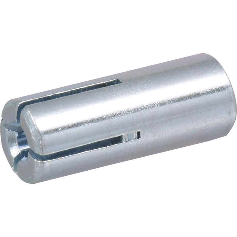 Emery Jensen ANCHR DROPIN 1/4"-20B100 masonry anchor installed in concrete wall, showing its durable metal construction.