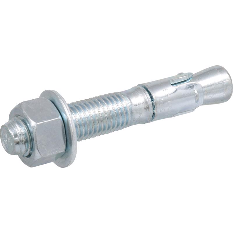 Emery Jensen masonry wedge anchor 3/4x4.75 inches, shown in a box of 10, used for securing masonry fixtures.