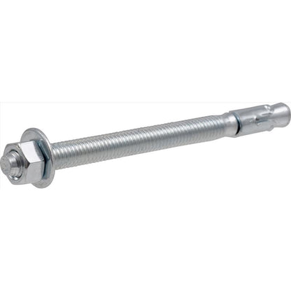 Emery Jensen masonry wedge anchor 3/8 inch by 5 inch, shown in a box of 10, used for secure fastening in masonry projects.