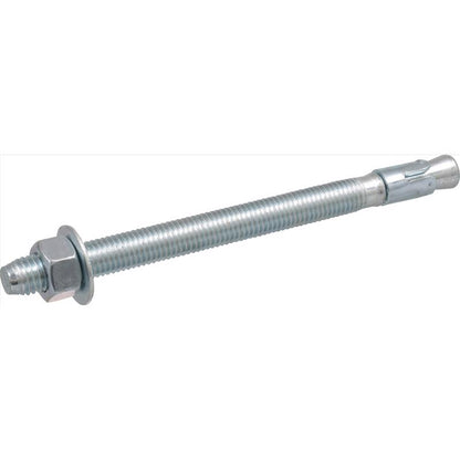 Emery Jensen masonry wedge anchor 5/8 inch by 8.5 inch, shown in a close-up with a metal surface background.
