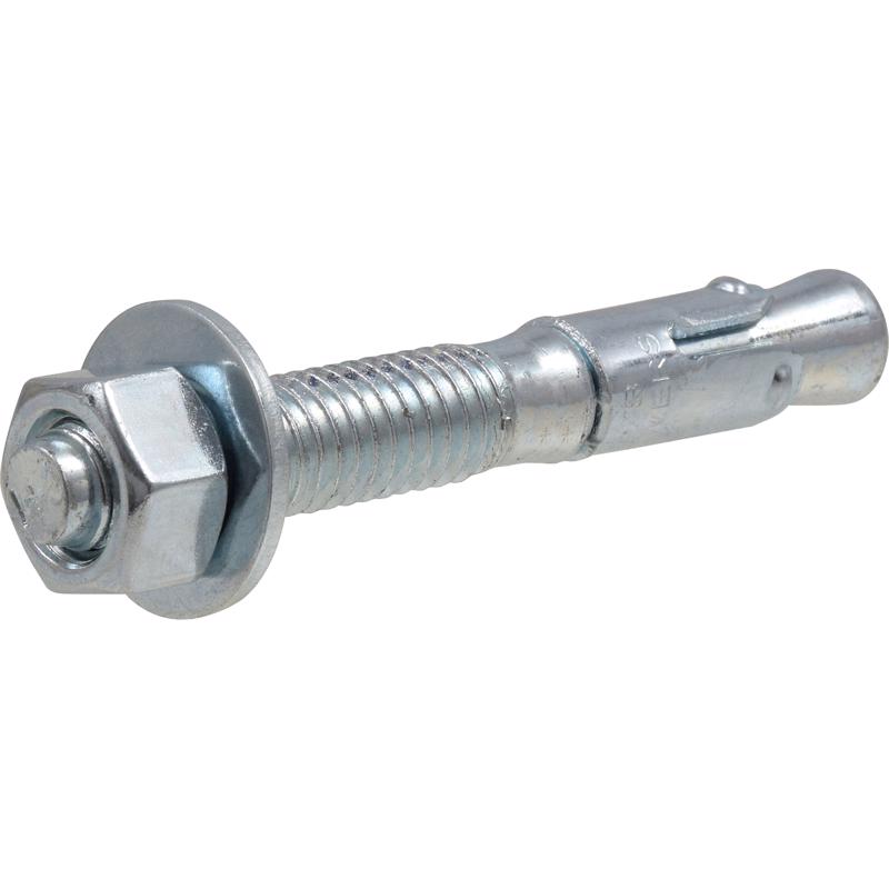 Emery Jensen masonry wedge anchor, 3/8 inch diameter by 2.75 inches long, shown in a close-up image for concrete fastening.