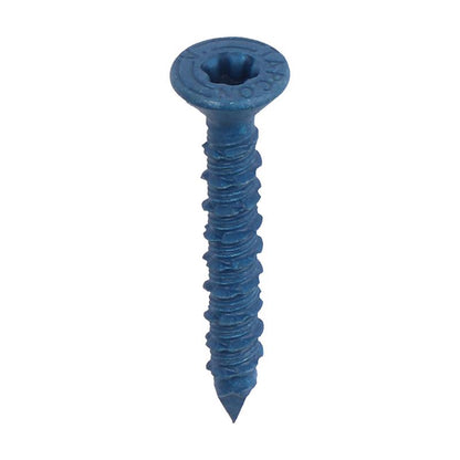 Emery Jensen masonry screws 1/4 inch by 1-3/4 inches, 75 pack, showing the screws with threading and flat heads for masonry projects.