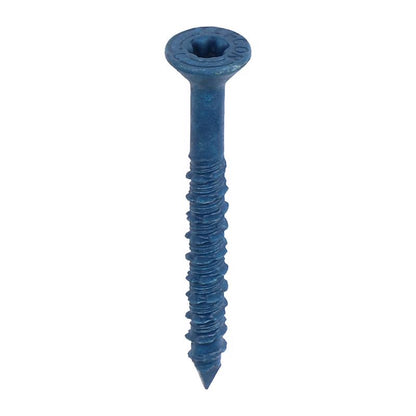 Emery Jensen masonry screws, 1/4 inch by 2-1/4 inch, 75-pack, showing rust-resistant metal construction for concrete and brick.