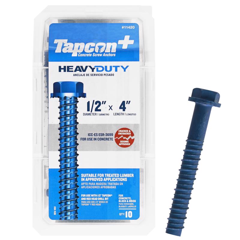CONCRETE SCREW BL 1/2X4" - Pack of 4