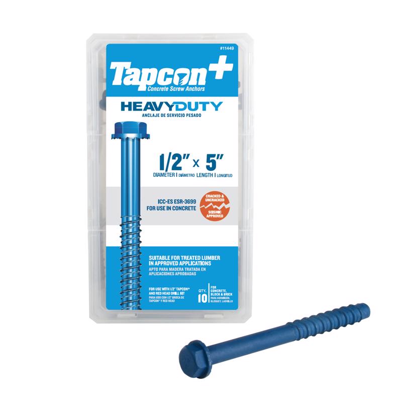 CONCRETE SCREW BL 1/2X5" - Pack of 3