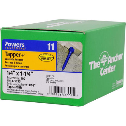 Emery Jensen RAWL TAPR HWH masonry tapper bit 1/4x1-1/4 inch for drilling into masonry and concrete surfaces.