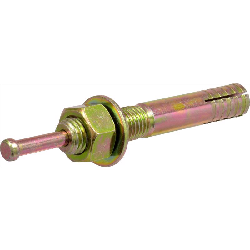 Emery Jensen masonry strike anchor 3/4x5 inches anchored into concrete wall for secure fastening.