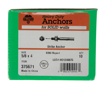 Emery Jensen masonry strike anchor 5/8x4 installed in concrete wall for secure fastening.