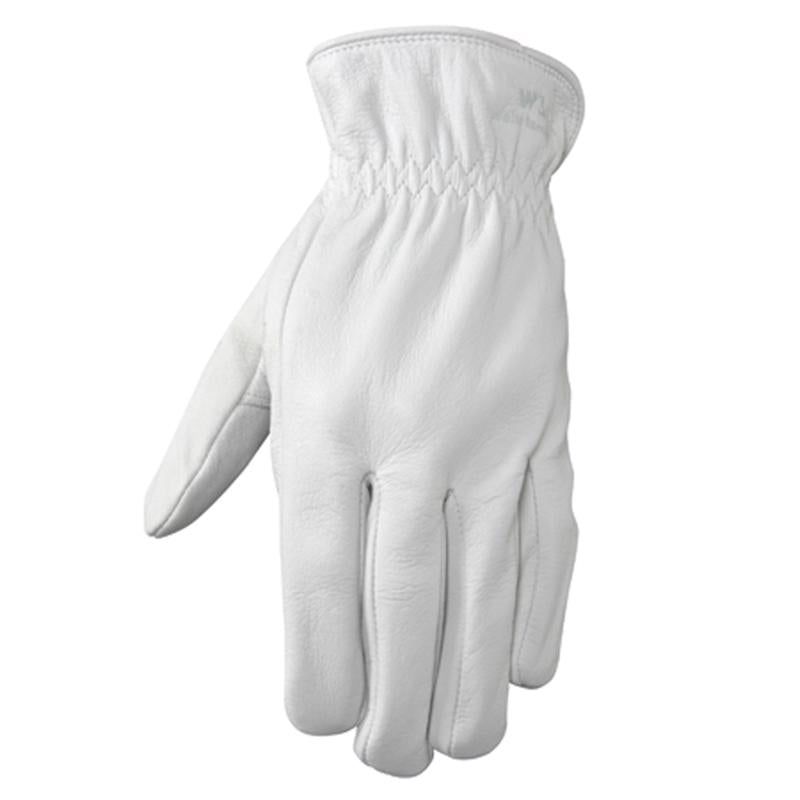 Emery Jensen men's leather gloves in goatskin, classic driving style, with detailed stitching and soft brown leather finish.