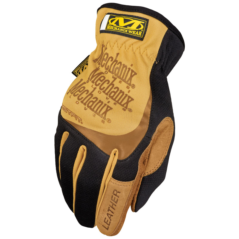 Emery Jensen men's leather work gloves in XL size, FastFit design, suitable for heavy-duty tasks and protective work.