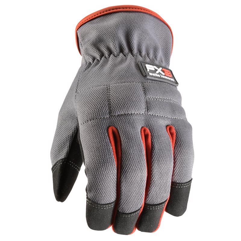 WRK GLVS MENS Gry/red XL