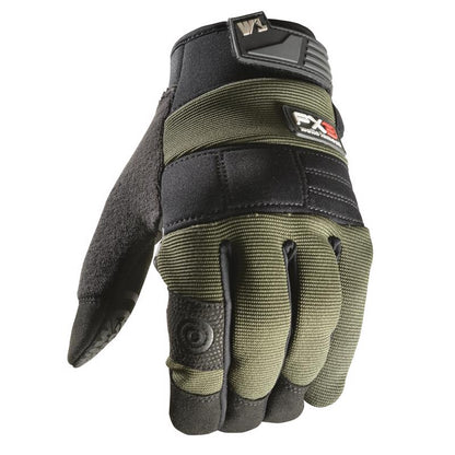 Emery Jensen men's leather gloves in green with synthetic leather material, designed for comfort and style.