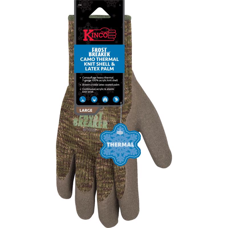 Emery Jensen men's lined winter gloves in camouflage pattern, designed for warmth and outdoor cold weather use.