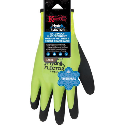 Emery Jensen men's lined winter gloves in black and green with water-resistant fabric, suitable for cold weather.