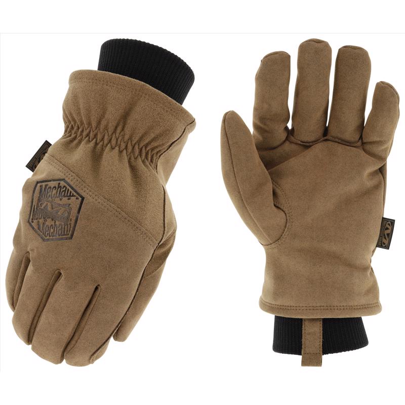 Emery Jensen men's lined winter gloves in synthetic brown, designed for warmth and winter outdoor activities.
