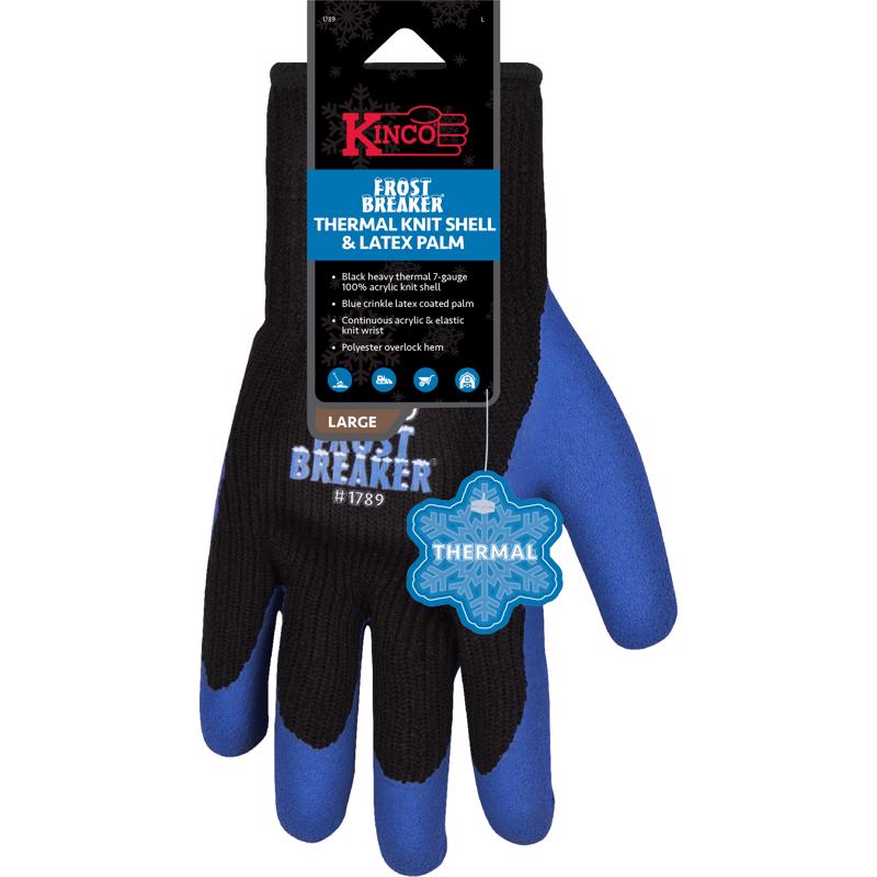 Emery Jensen men's lined winter work gloves in blue, designed for warmth and durability during cold weather tasks.