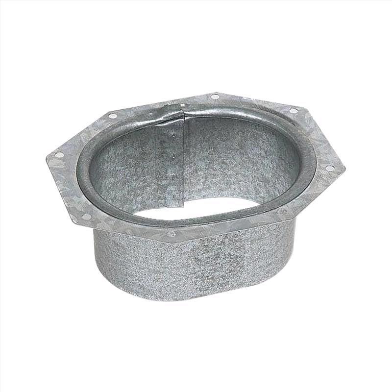 Aluminum downspout C outlet from Emery Jensen metal accessories, used for directing rainwater from gutters.