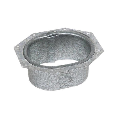 Aluminum downspout C outlet from Emery Jensen metal accessories, used for directing rainwater from gutters.