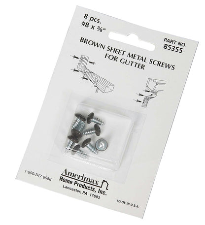 Emery Jensen metal accessories screw set in brown, 8-pack, suitable for construction and DIY projects with metal components.