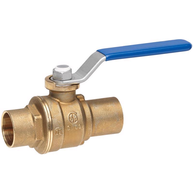 Emery Jensen metal ball valve with 1/2-inch sweat connection, durable brass construction for plumbing applications