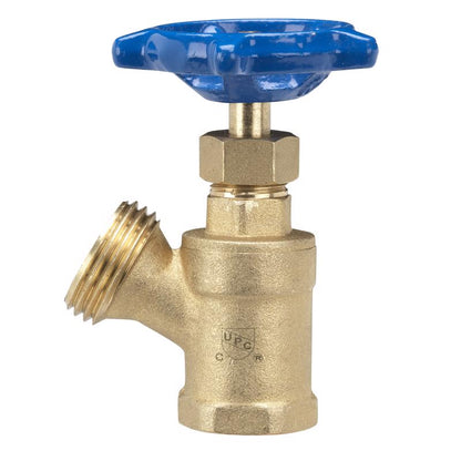 Emery Jensen 1/2-inch female metal boiler drain fitting, shown in a close-up image of the durable drain component.